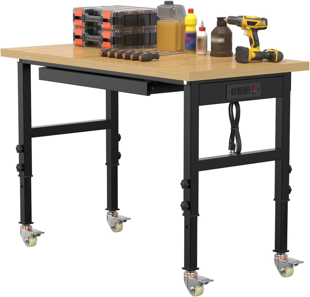 60" Adjustable Workbench,Heavy-Duty Work Table,3000 LBS Load Capacity