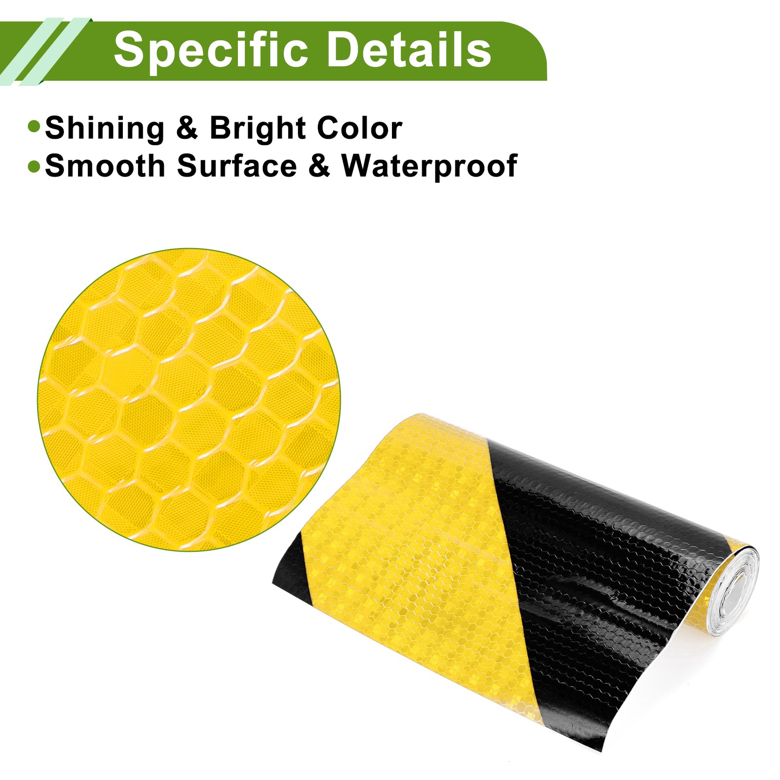 Universal 32.81ft x 7.87" Air-Release Adhesive Pinstripe Tape PVC Yellow,Black