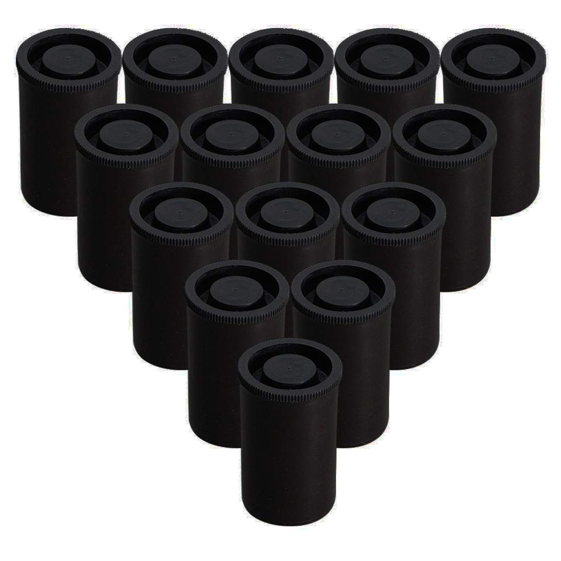 AKIRO Film Canisters with Caps 35 mm Empty Camera Reel Storage black