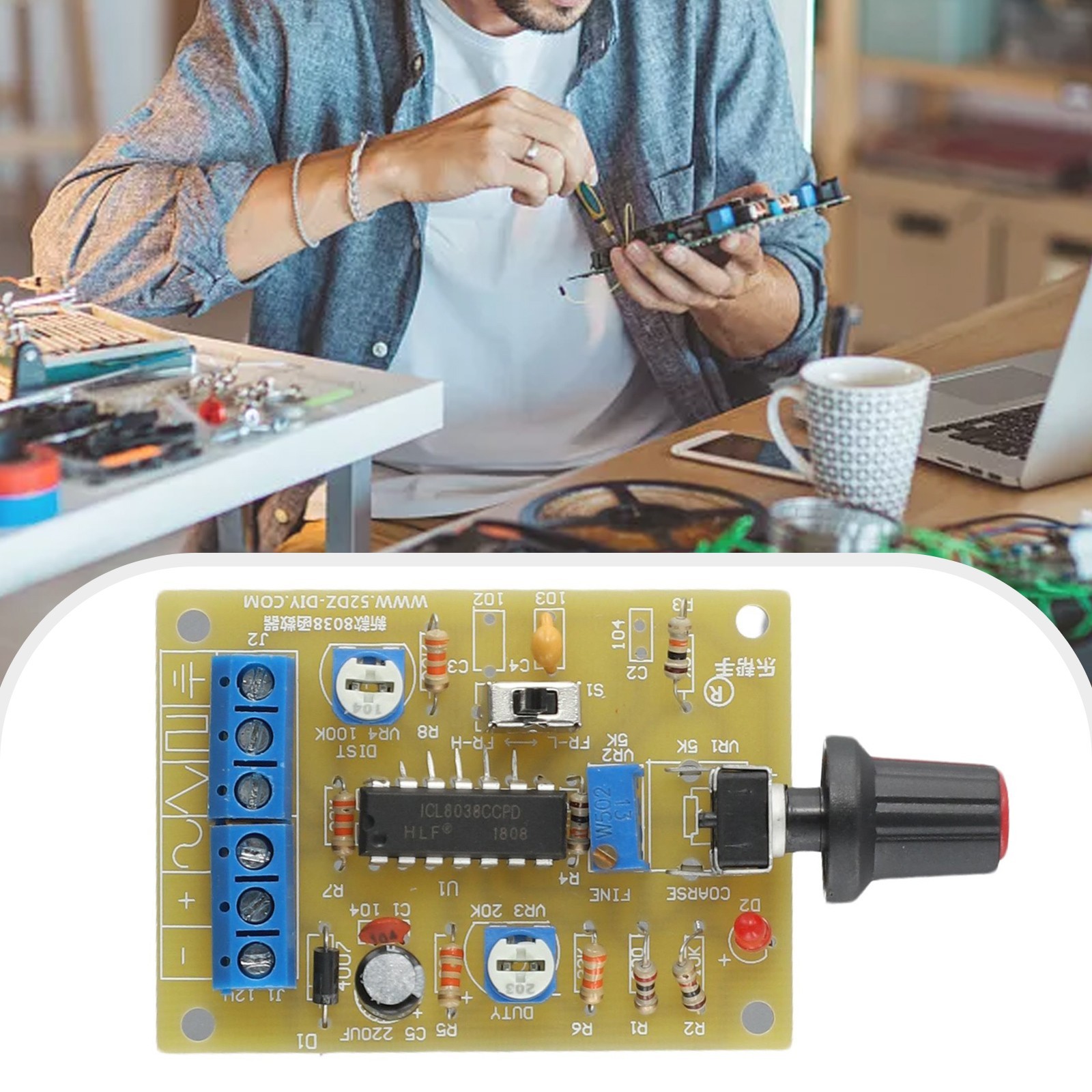 DIY Kit for Sine Triangle & Square Wave Signal Generator ICL8038 Board