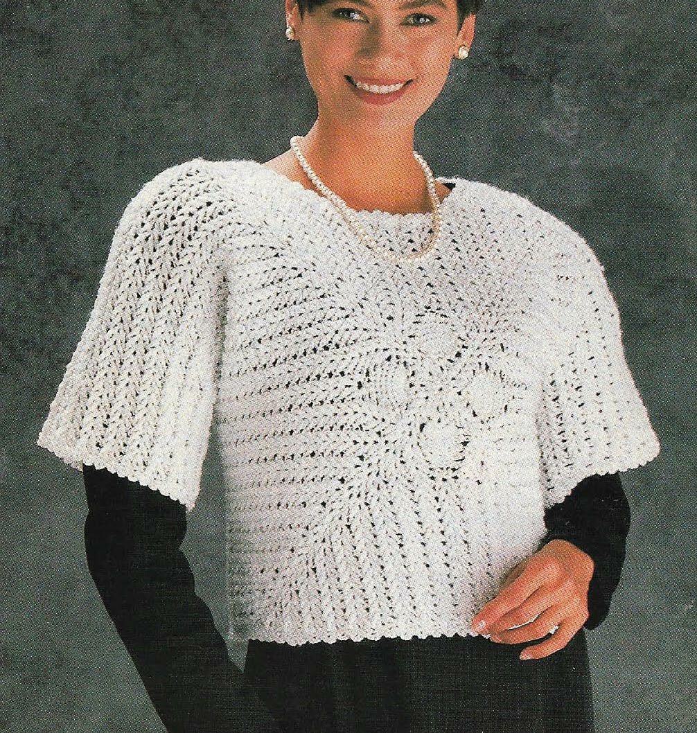 EVENING TOP SWEATER 3 SIZES WOMEN'S DIGEST SIZE CROCHET PATTERN INSTRUCTIONS