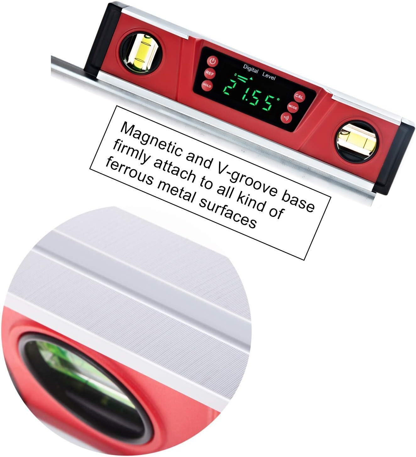 10-Inch Digital Torpedo Level and Protractor | Neodymium Magnets | Bright LED...