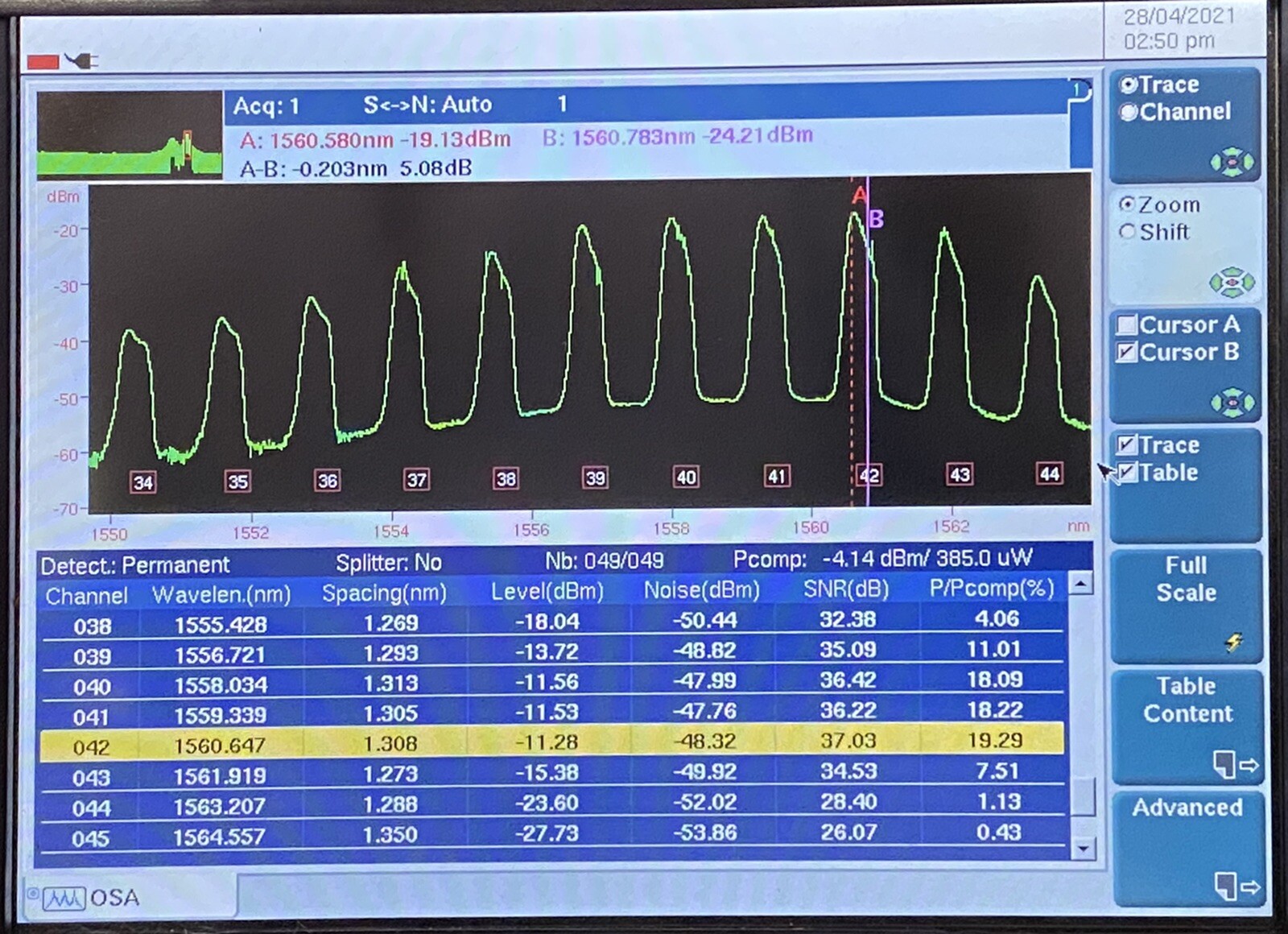 JDSU OSA-500R Portable Optical Spectrum Analyzer