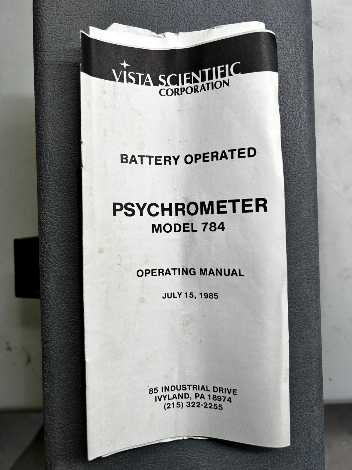 Vista Scientific Environmental Model 784 Psychrometer.
