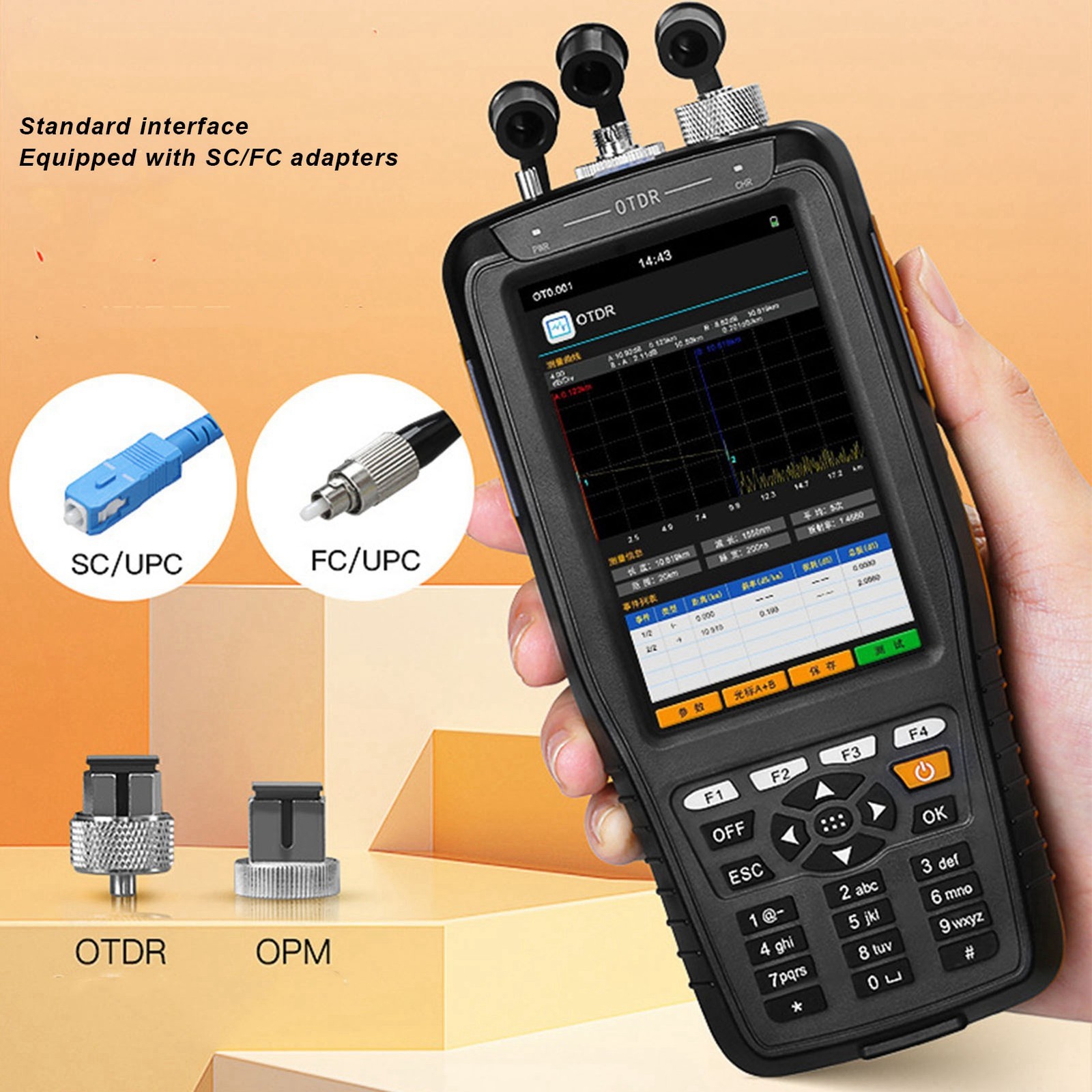 4 In 1 Fiber Optical Power Meter Portable Optic Tester For Network Construct