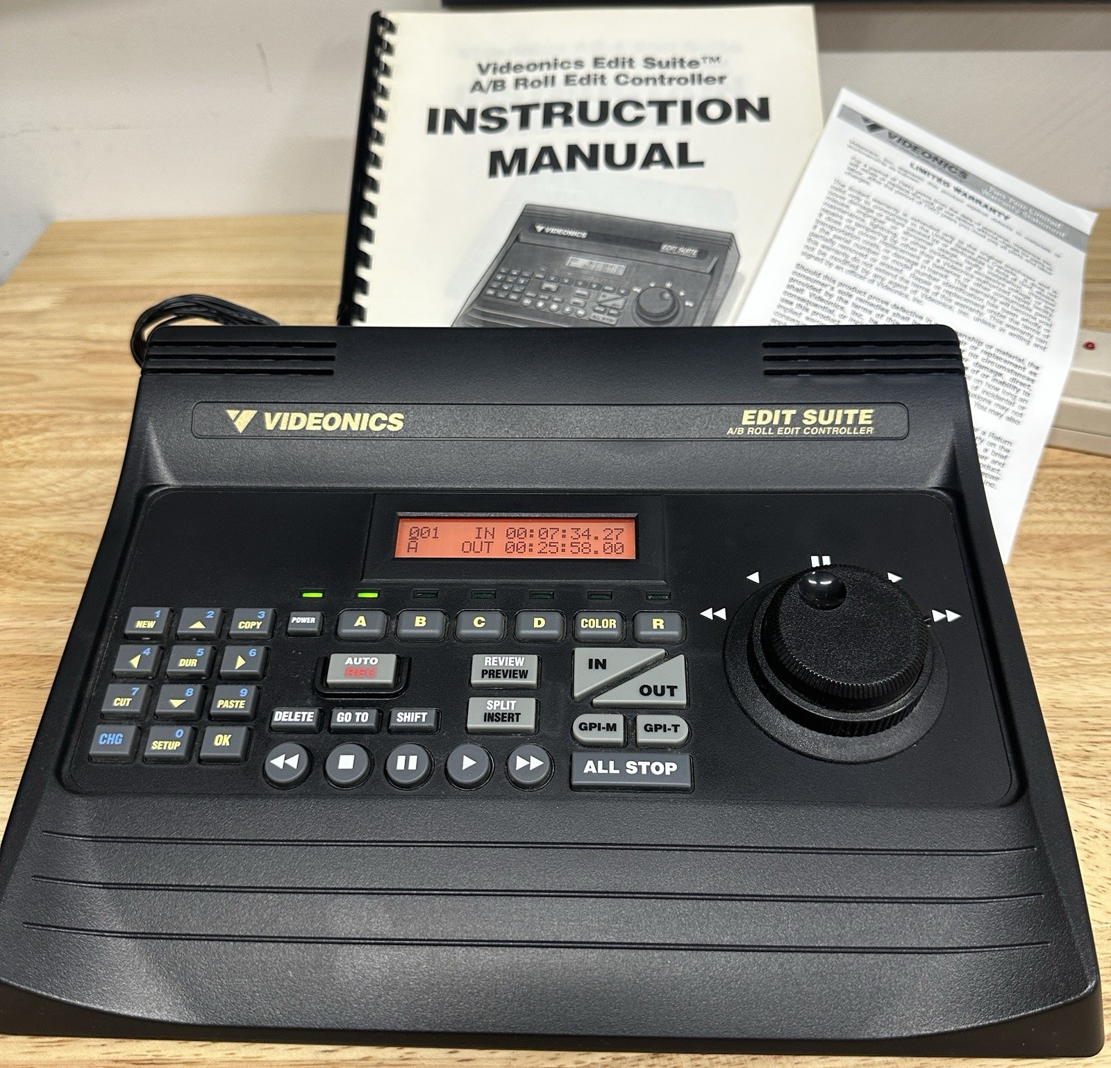 Videonics Edit Suite A/B Roll Edit Controller Model AB-1 NTSC