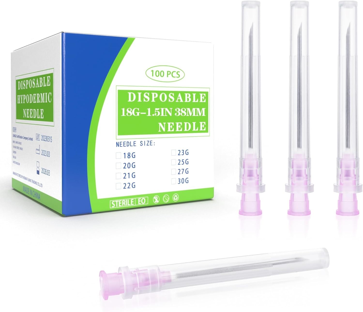 Versatile 18 Gauge Disposable Needles with Caps – Perfect for Scientific Use