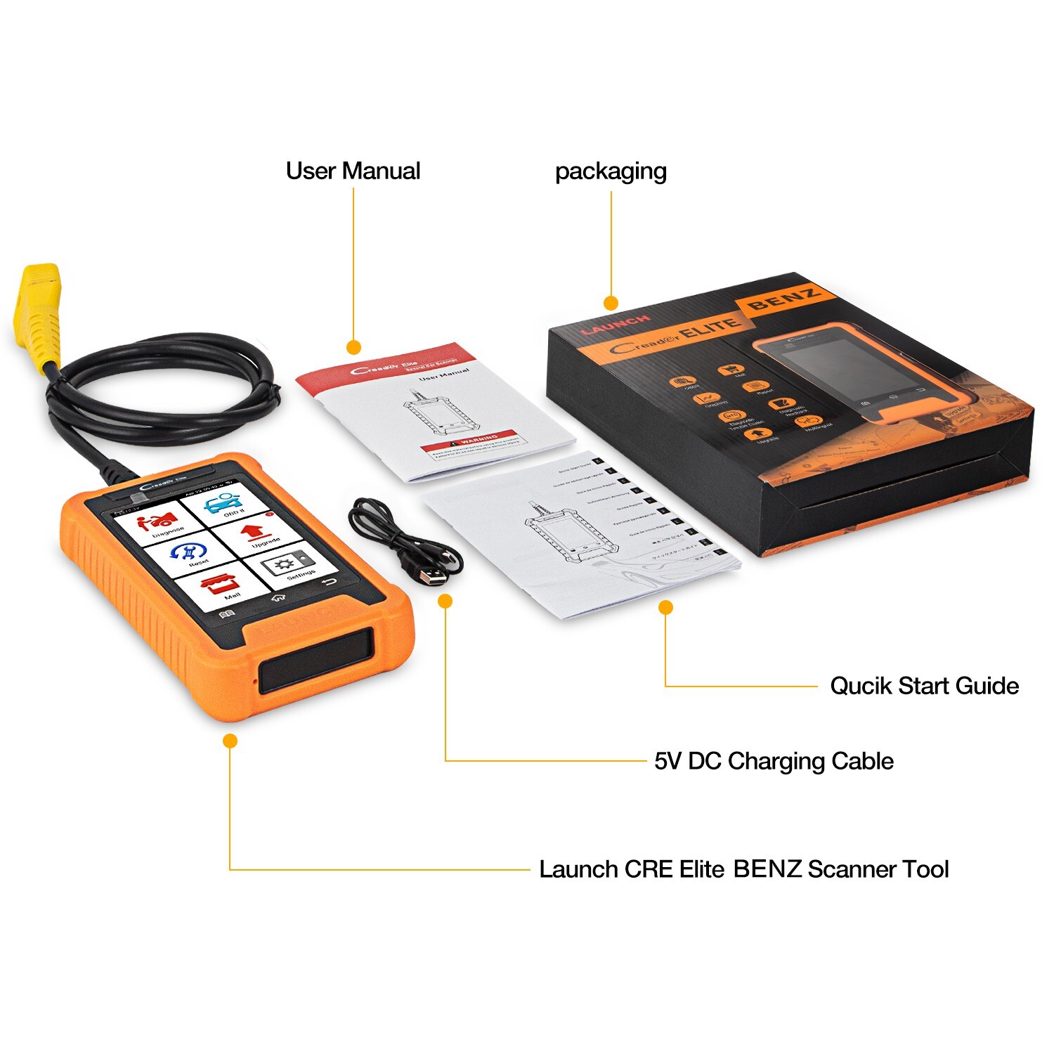 LAUNCH Creader Elite for Mercedes Benz Full System Diagnostic Tool as X431 V PRO