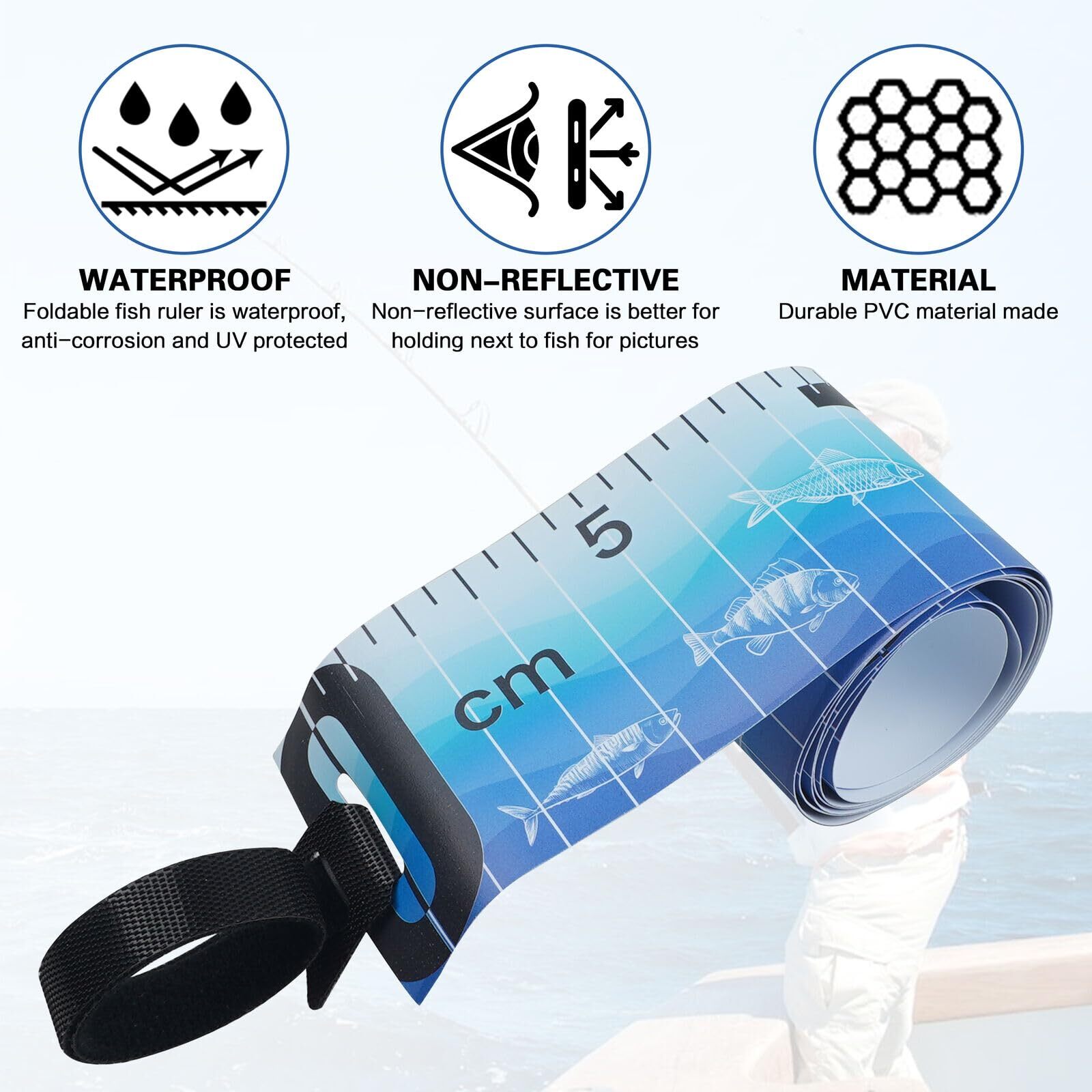 Foldable Fishing Tape Measure Waterproof Fishing Length Ruler Measurement Tool