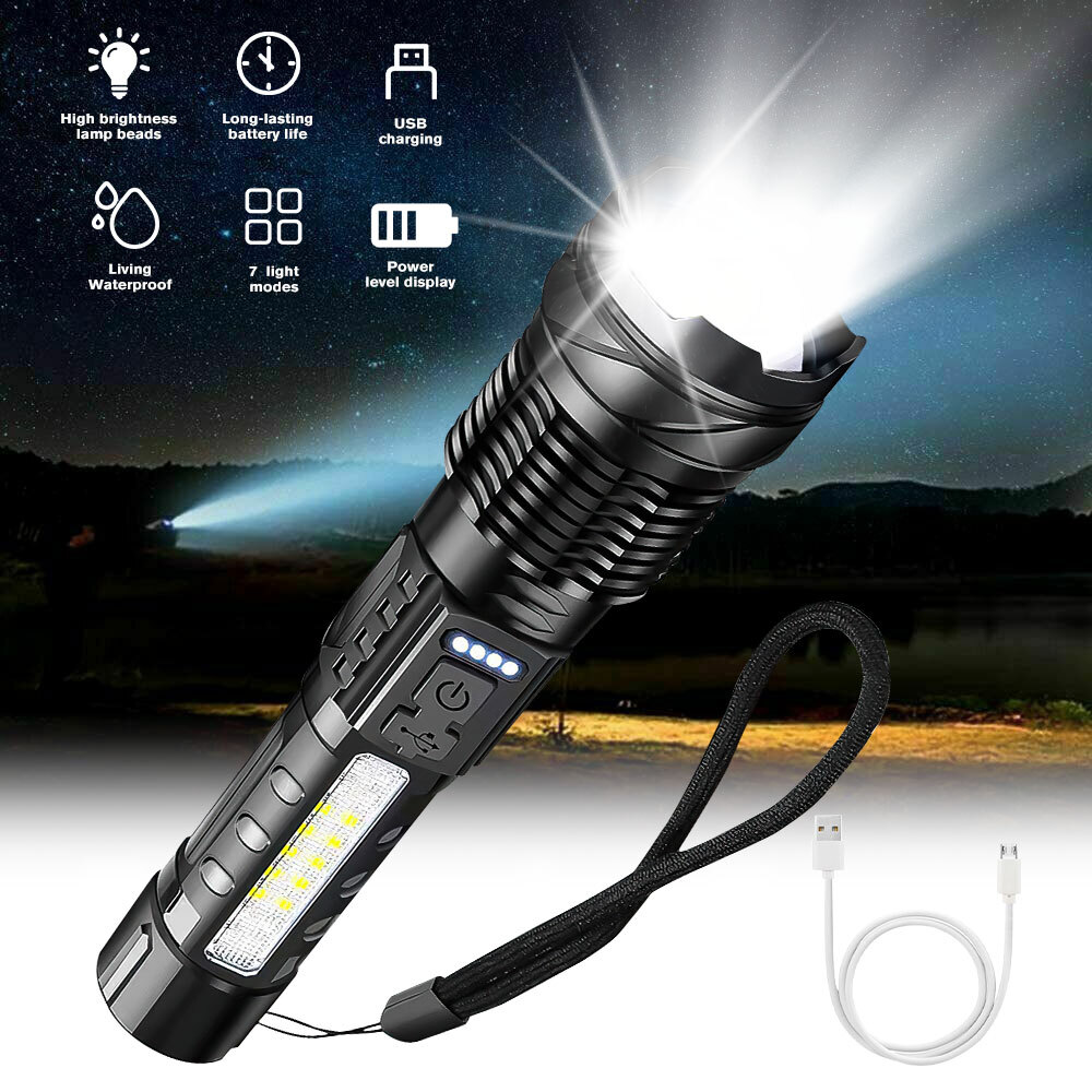 9000000LM LED Flashlight Tactical Super Bright Torch LED Work Light Rechargeable