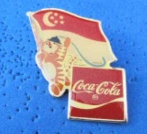 1988 Olympic Coca Cola Ltd Ed. Flag Pin - Singapore