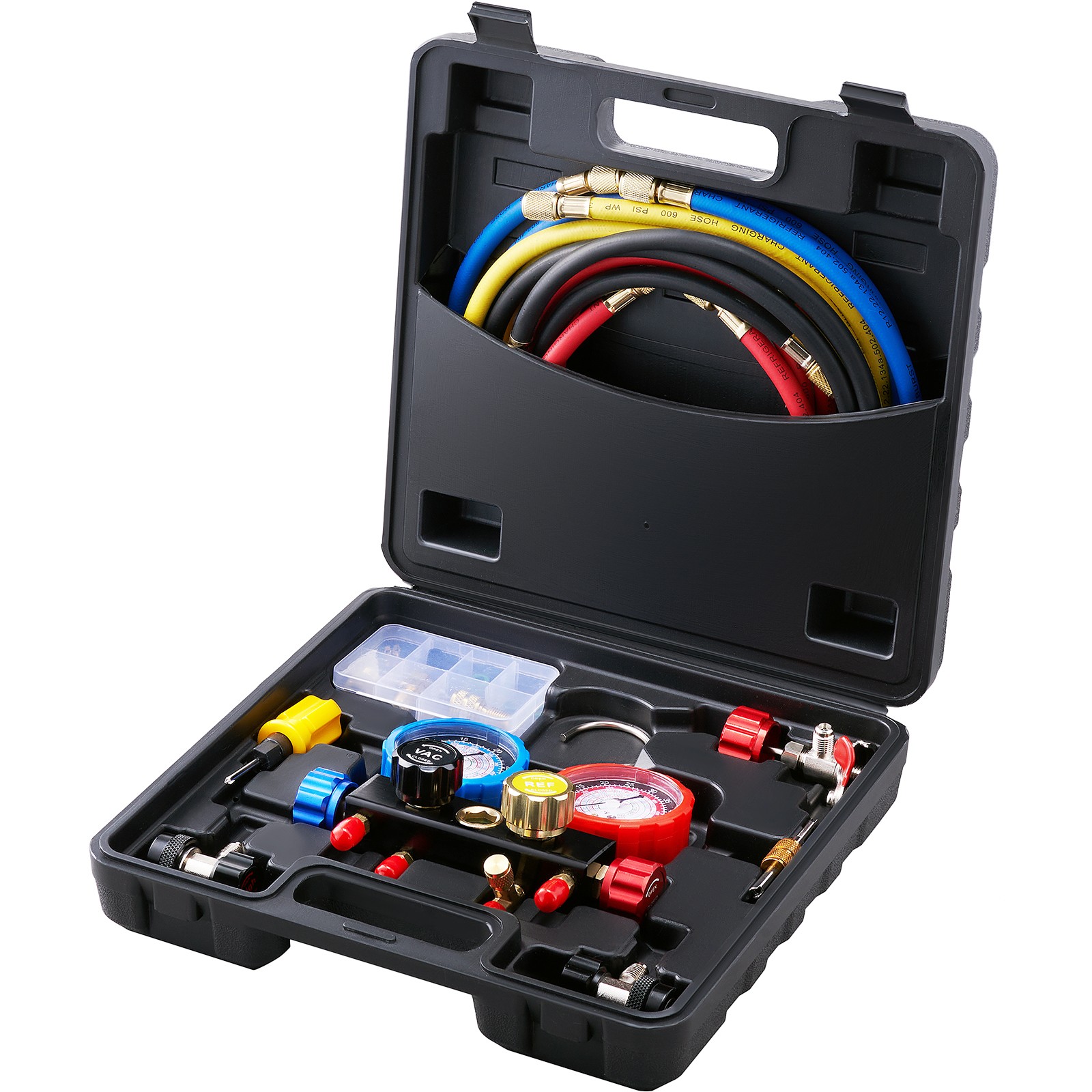 VEVOR AC Manifold Gauge Set 4-Way Fit R134A R12 R410A Refrigeration Charging