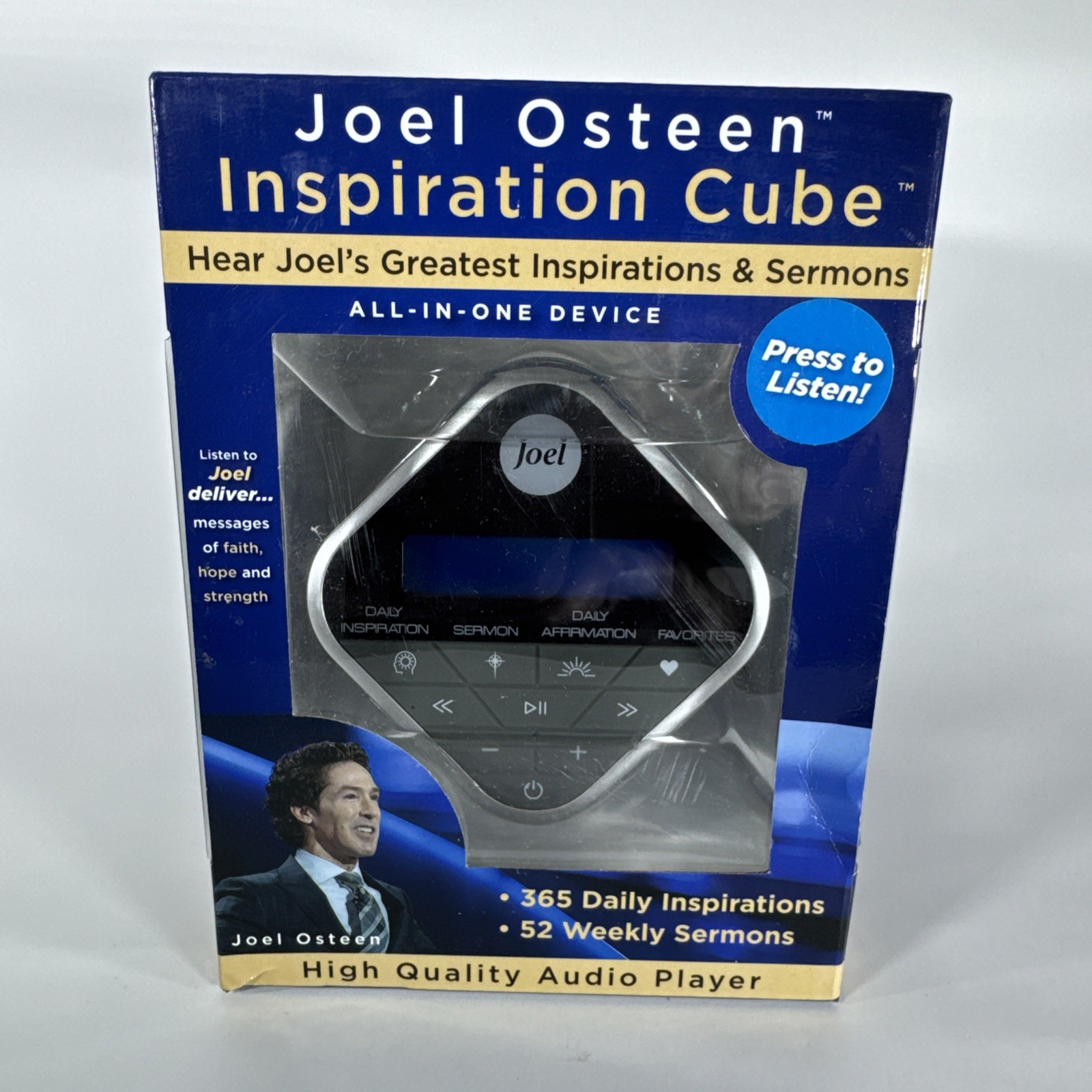 JOEL OSTEEN Inspiration Audio Cube W/ Sermons and Affirmations NEW in sealed box