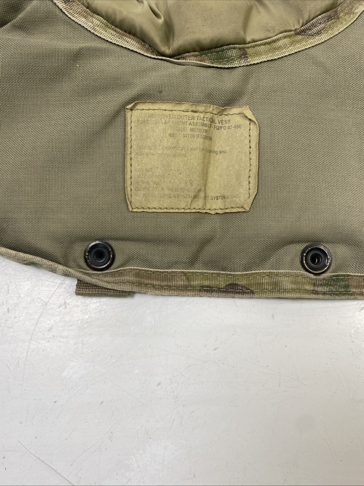 Improved Outer Tactical Vest Yoke/ Collar Assembly Multicam Front Medium (K3)
