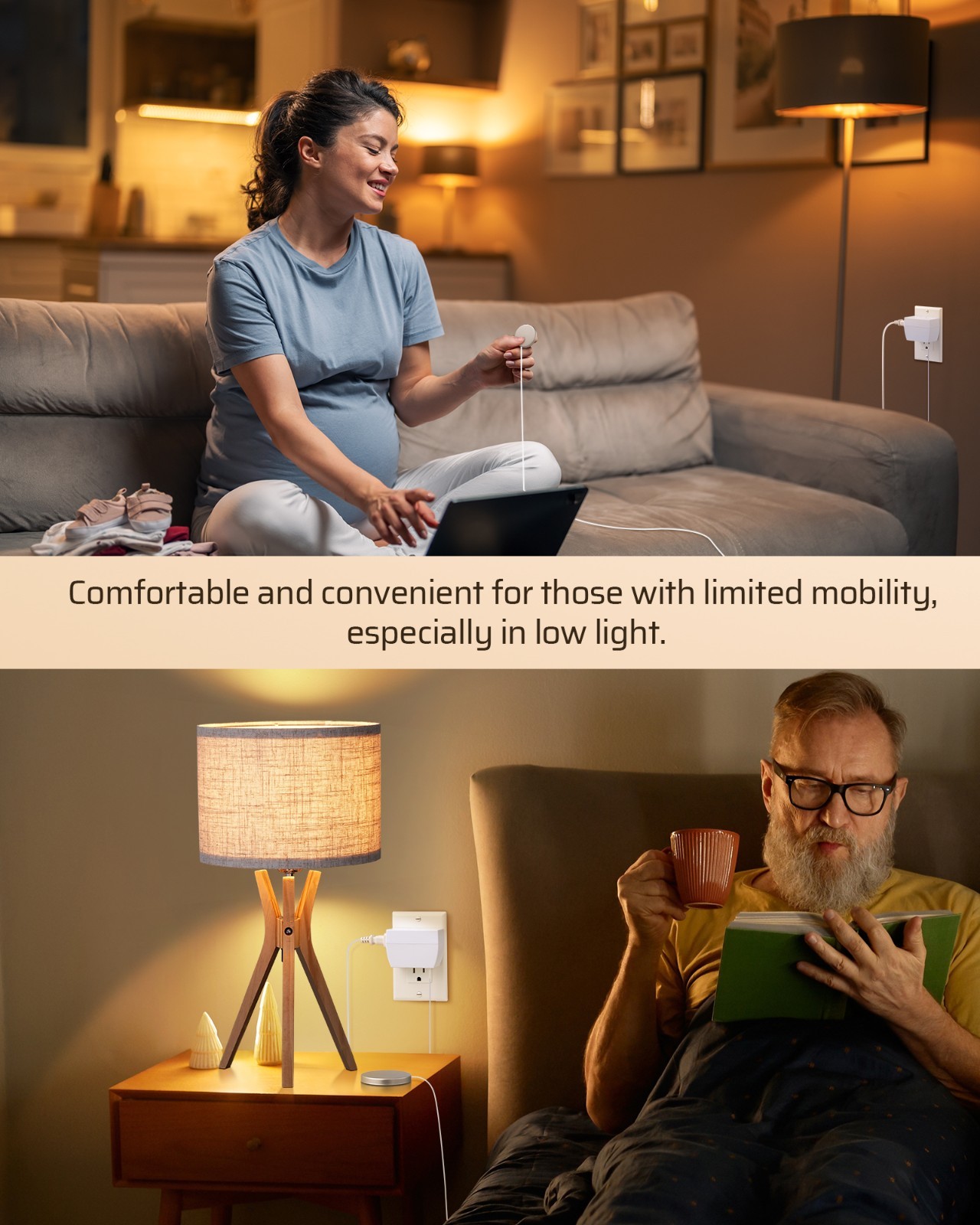 DEWENWILS Touch Control Lamp Dimmer Switch Dimmable LED CFL Bulbs 2 Pack