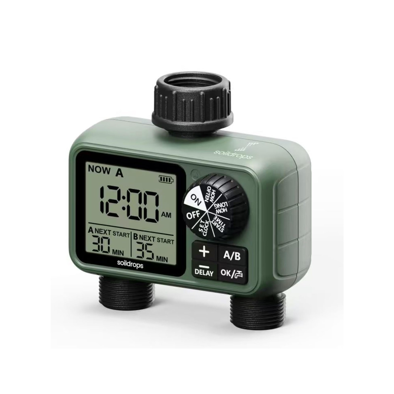 Programmable Garden Hose Sprinkler Timer, 2~Outlets, Rain Delay, Auto~Off