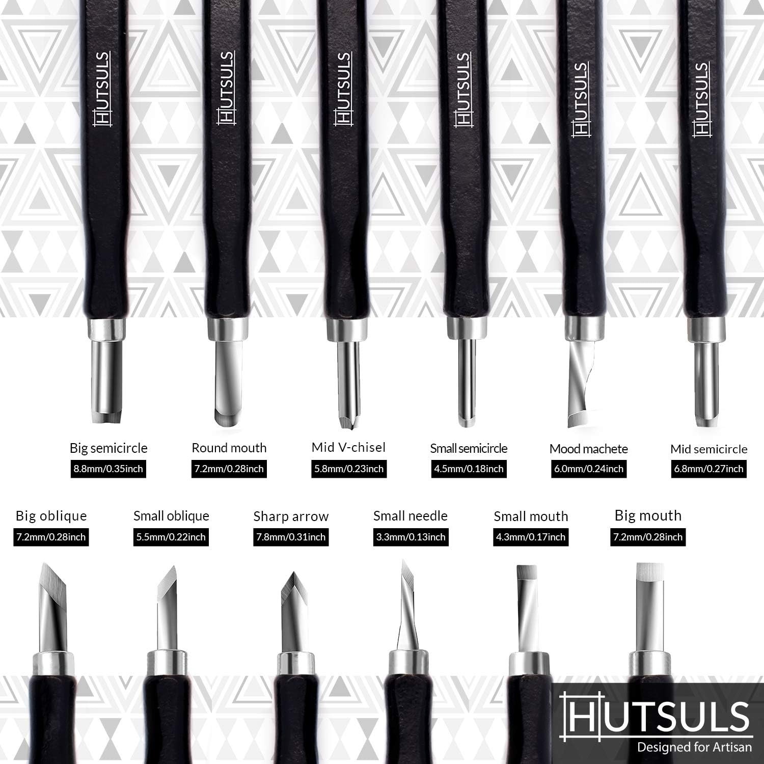 12-Piece Wood Carving Tools Set for Beginners: Safe, Sharp & Ergonomic