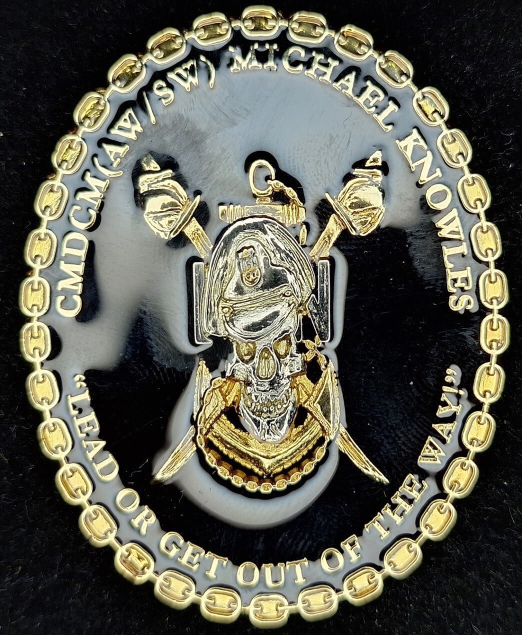 CMDCM (AW/SW) MICHAEL KNOWLES - COMMAND MASTER CHIEF SKULL - Navy Challenge Coin