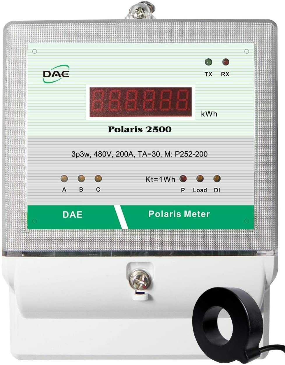 DAE P252-200 with 1 CT, UL kWh meter,480V,1P2W(2 hot wire,no Neutral),200A,RS485