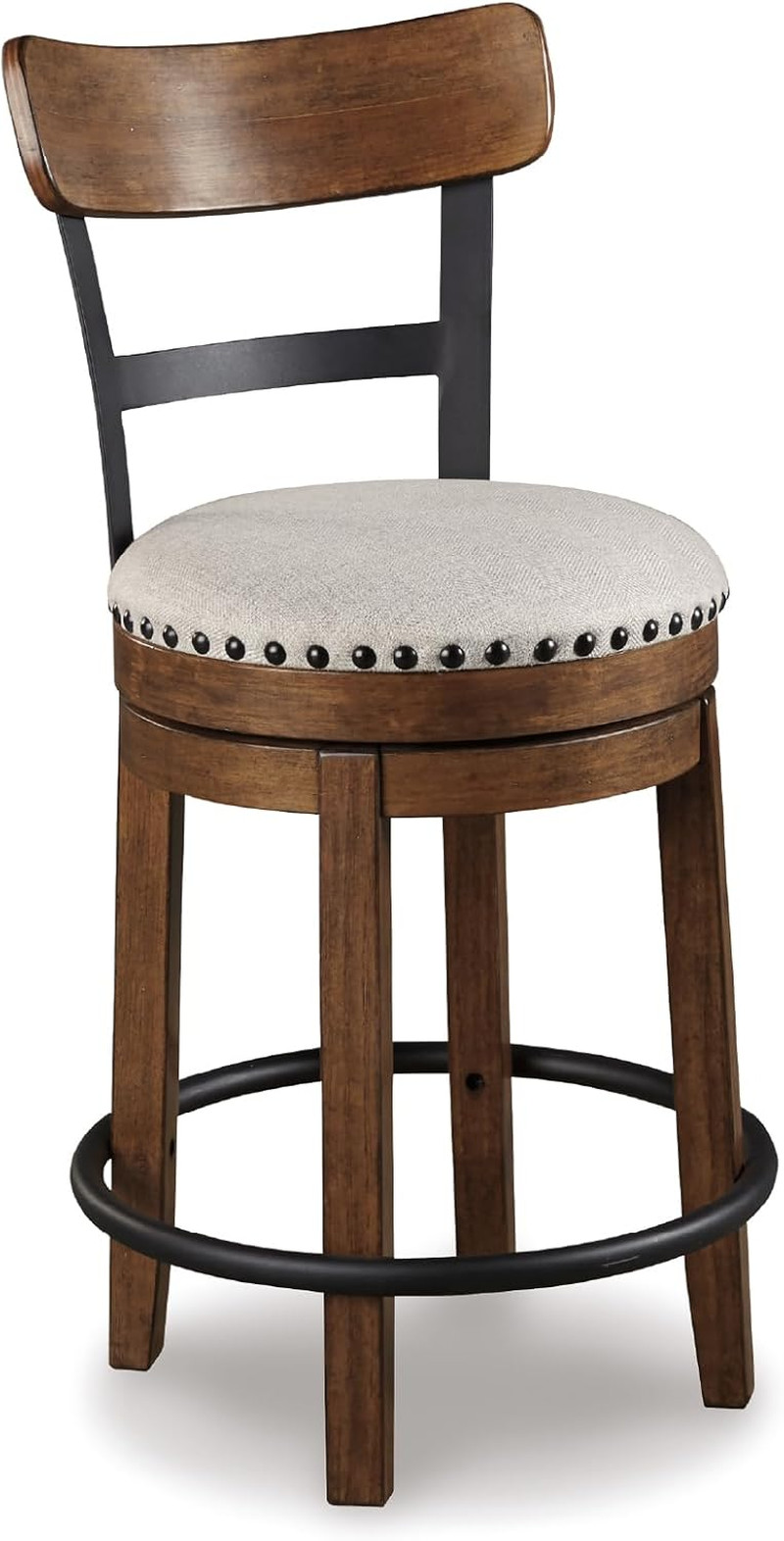 Signature Design by Ashley Valebeck Rustic Farmhouse Swivel Bar Stool – 24.5″ Co