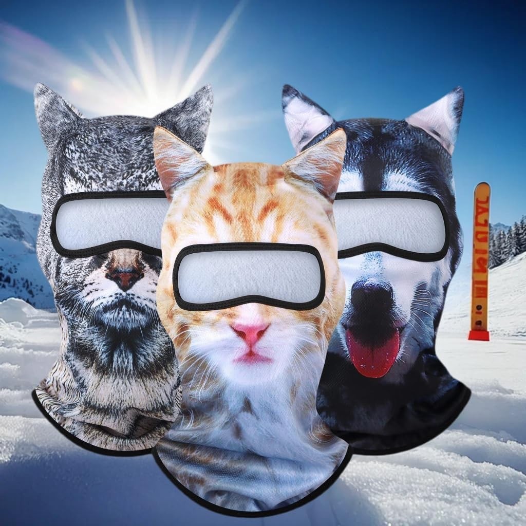 3D Cat Ski Balaclava Sheisty Face Mask with Ears Cute Animal Ski Mask for Party