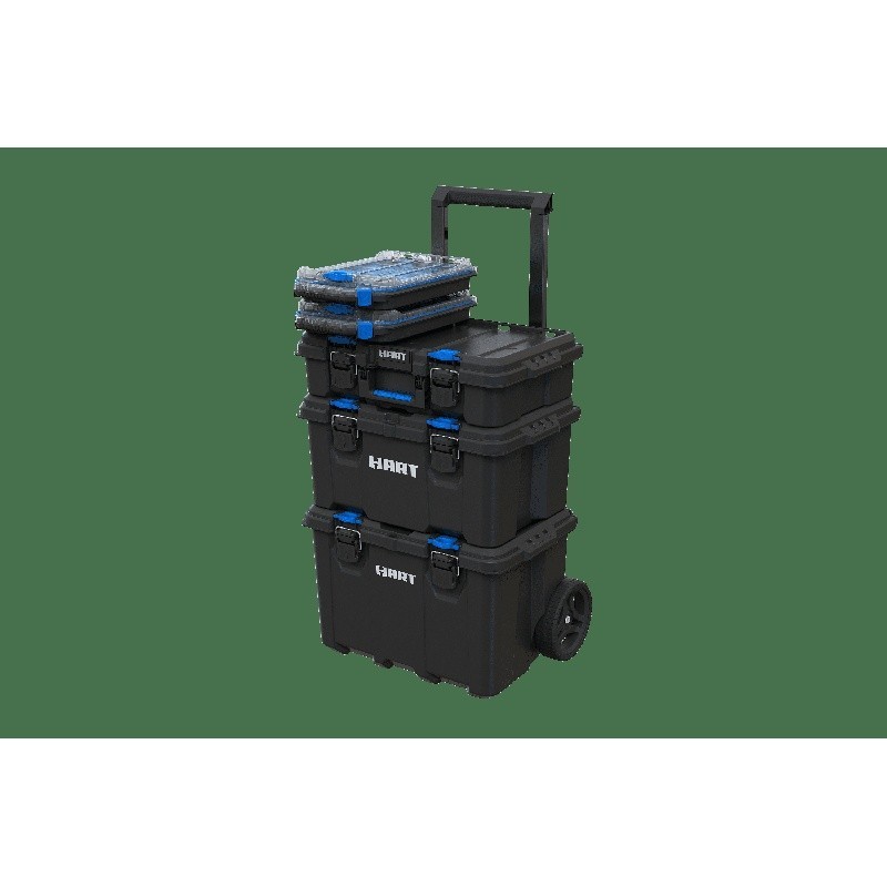 Compact Stackable Tool Organizer 15 Section Storage Solution Portable Clear Lid
