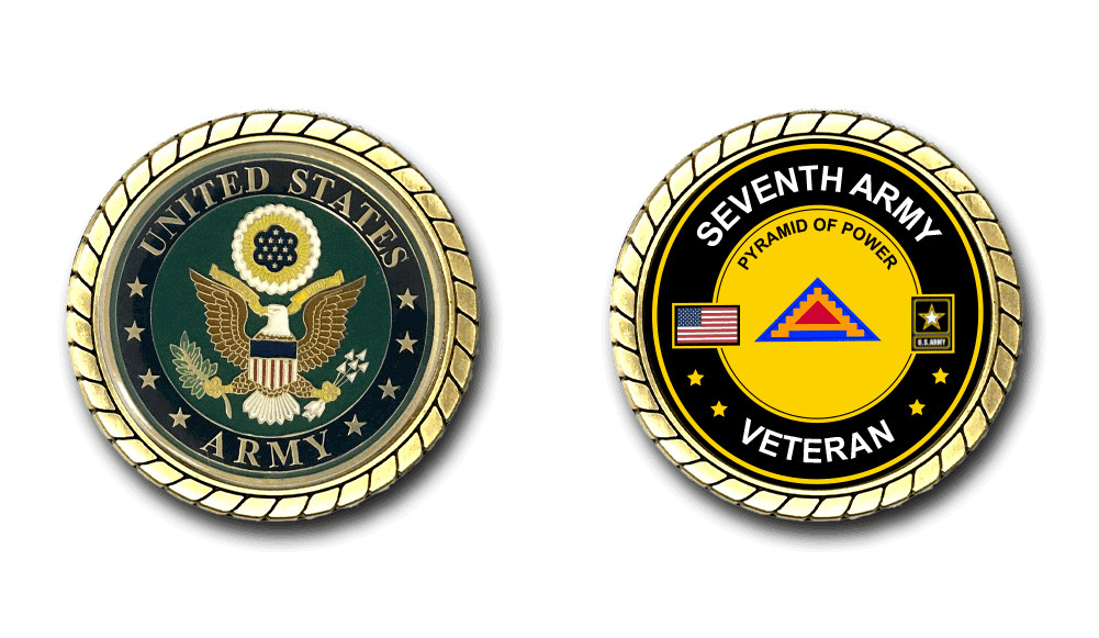 US Army 7th Army Veteran Challenge Coin Officially Licensed