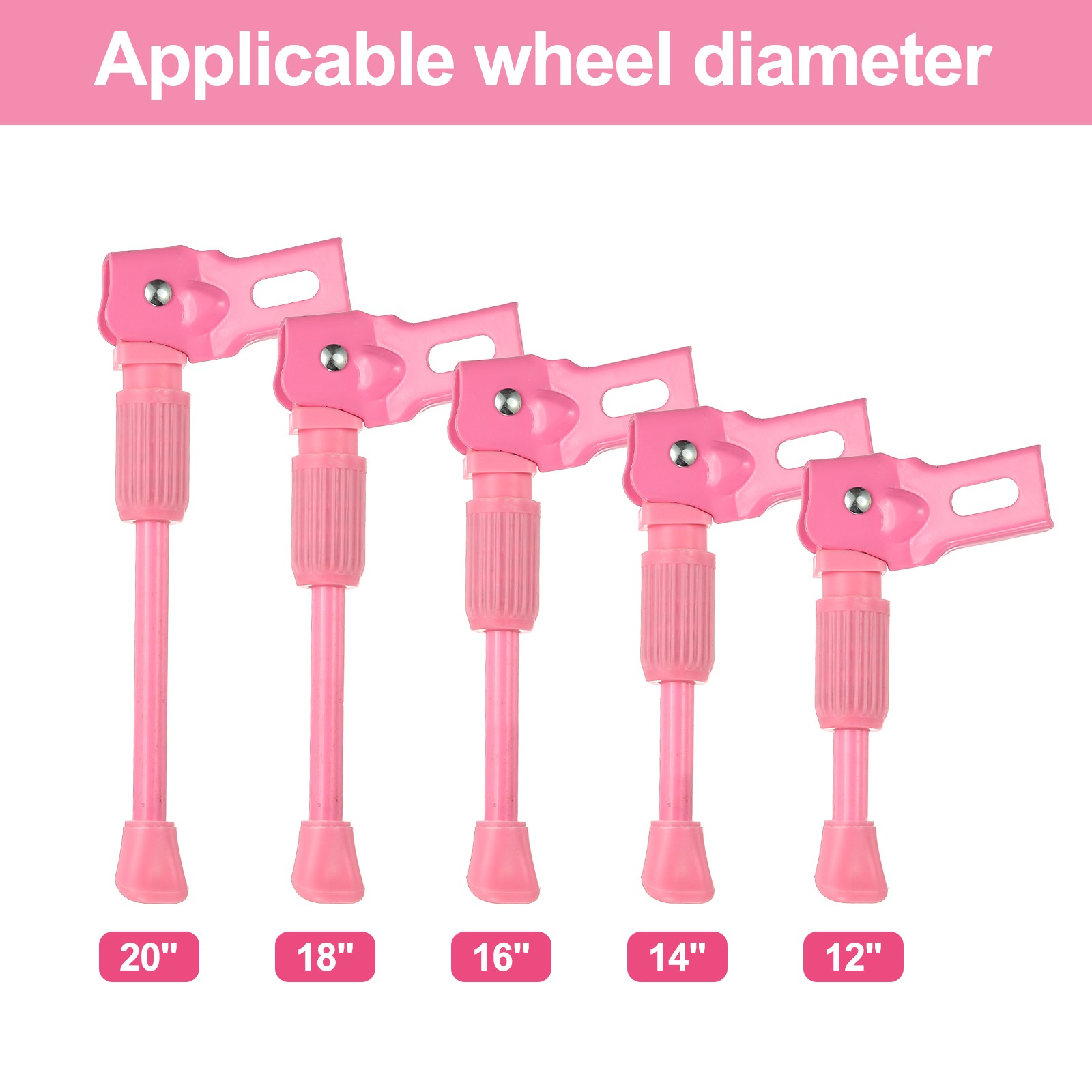 Bike Kickstand for 20 inch Wheel Rear Mount Stand with Screw Washer, Pink