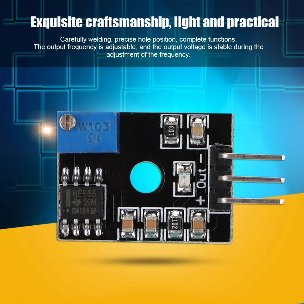 3X NE555 Timer Module Pulse Output Adjustable Frequency Board Wave Generator US