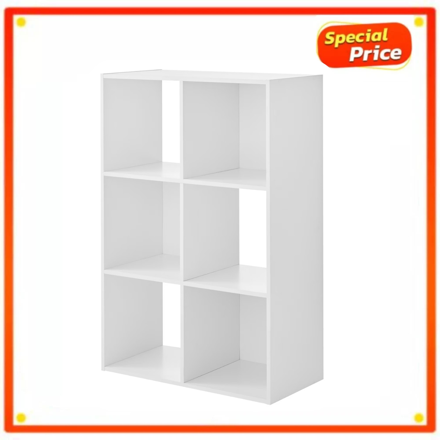 Mainstays 6 Cube Storage Organizer, White