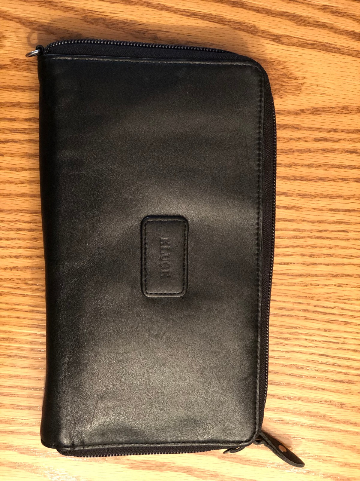 Kluge Leather Handheld Clutch Purse Black