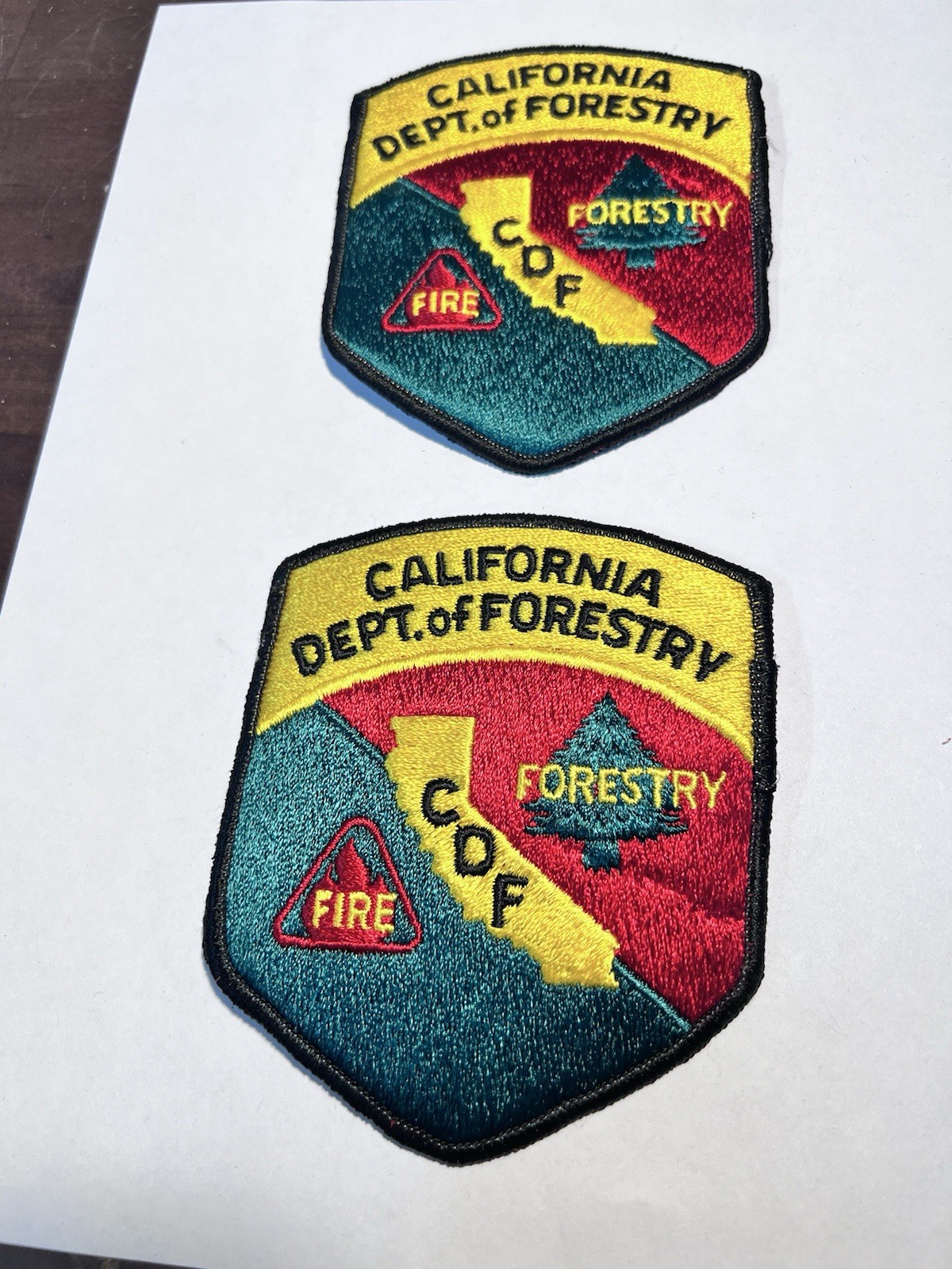 2- NOS Vintage CDF California Department Of Forestry Forest Firefighting Patch