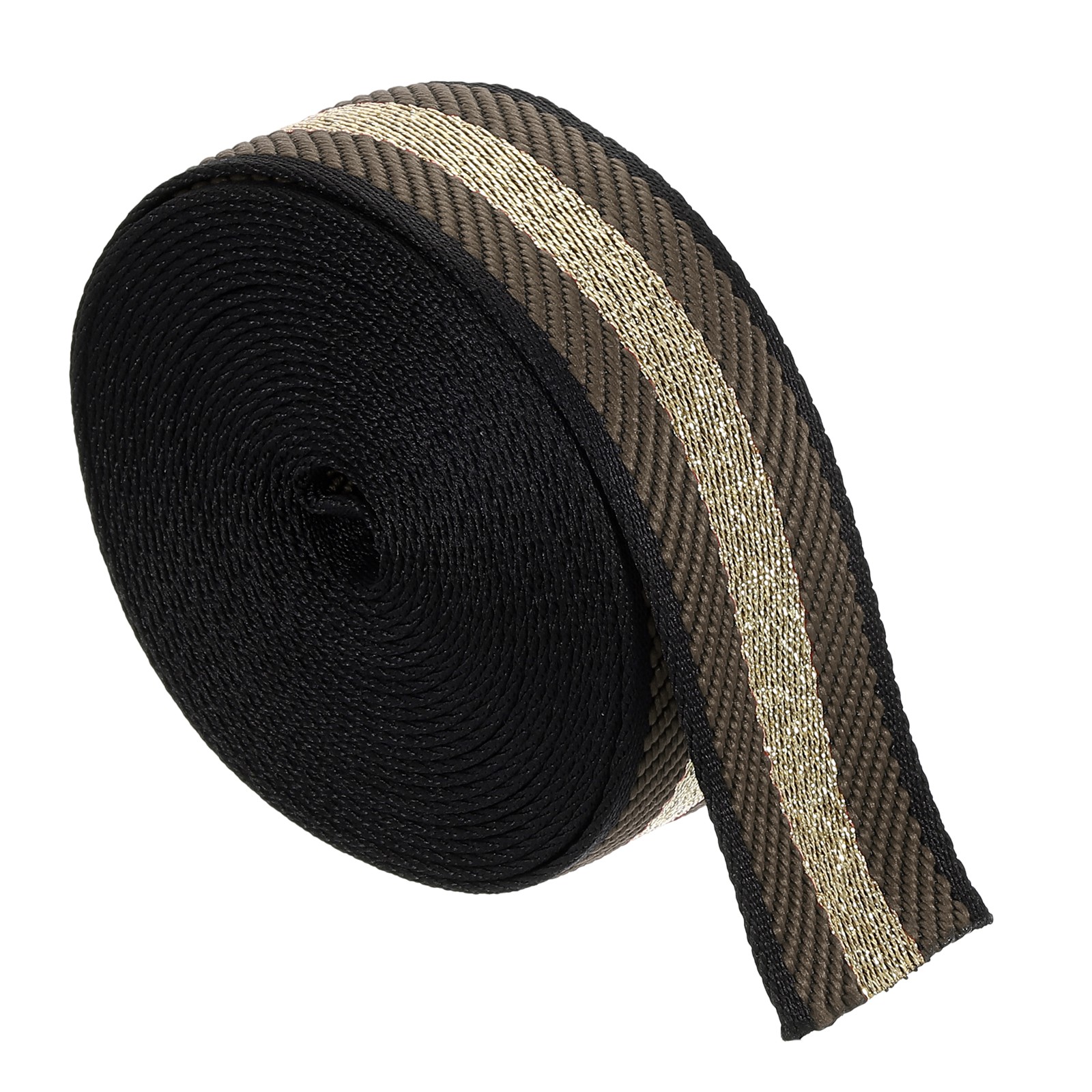 5Yards Nylon Webbing Strap, 38mm Striped Webbing Bag Strap, Brown