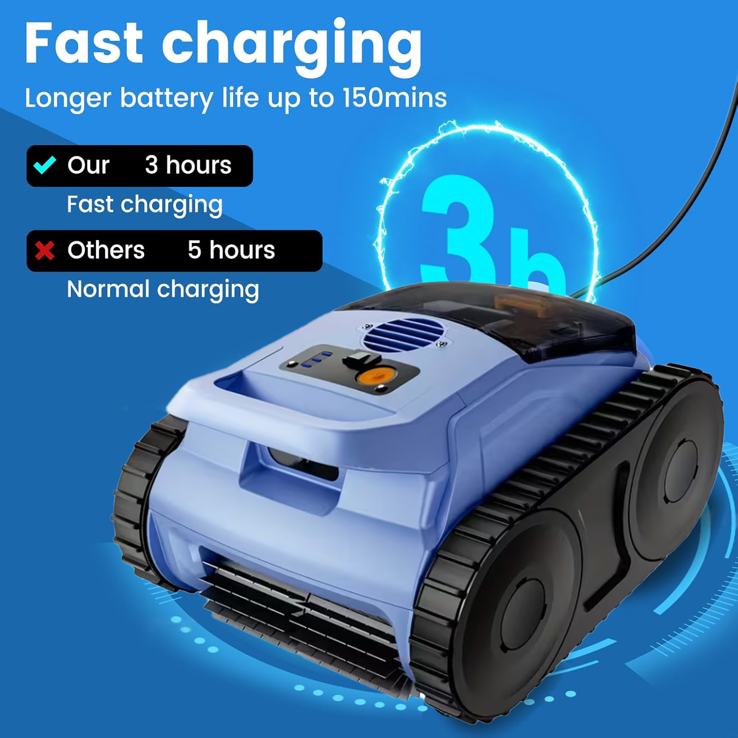 2026 Automatic Cordless Robotic Pool Vacuum for Inground Pools Wall Climbing