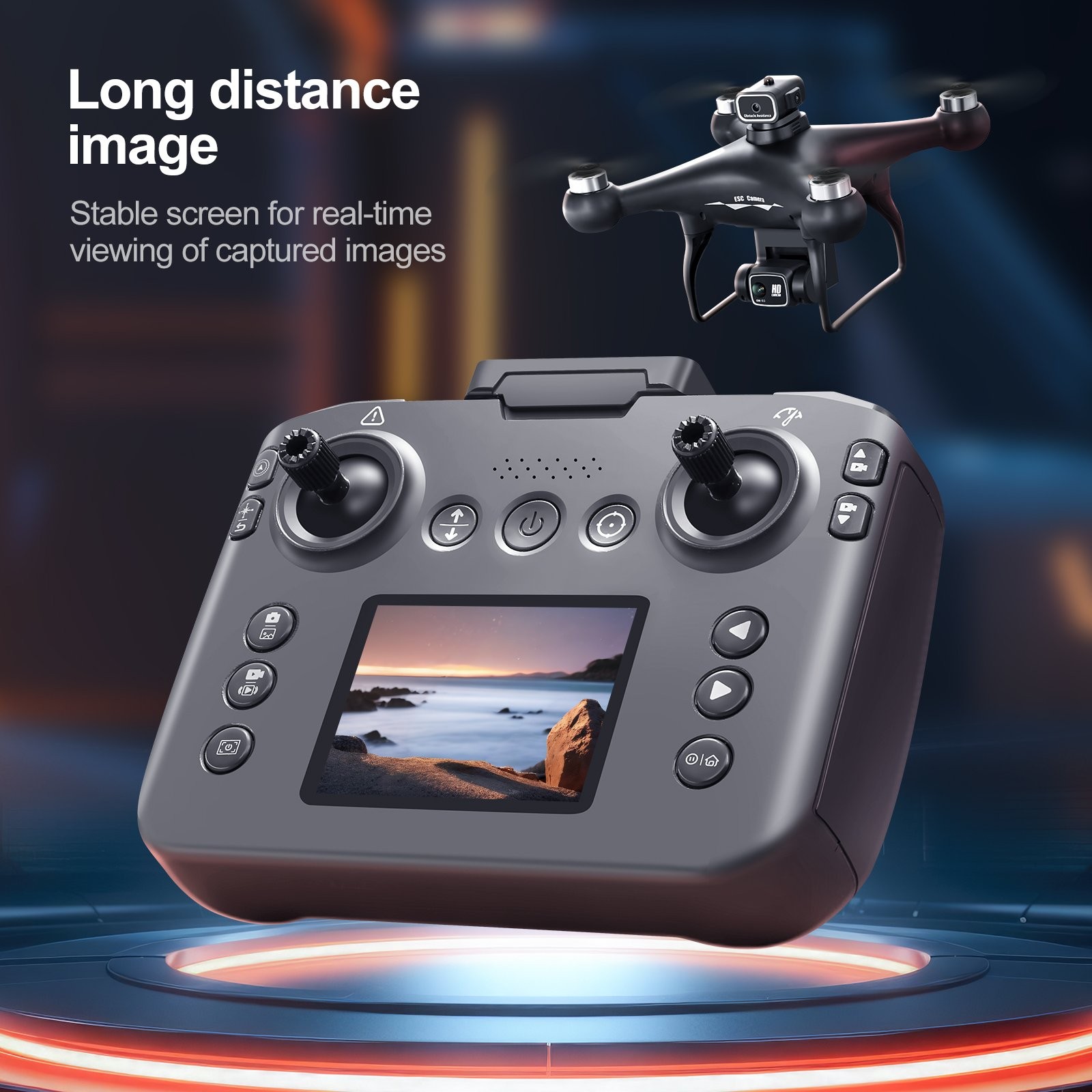 S116 GPS Drone with Screen Controller, Two-Batteries, Brushless Motor, Altitude