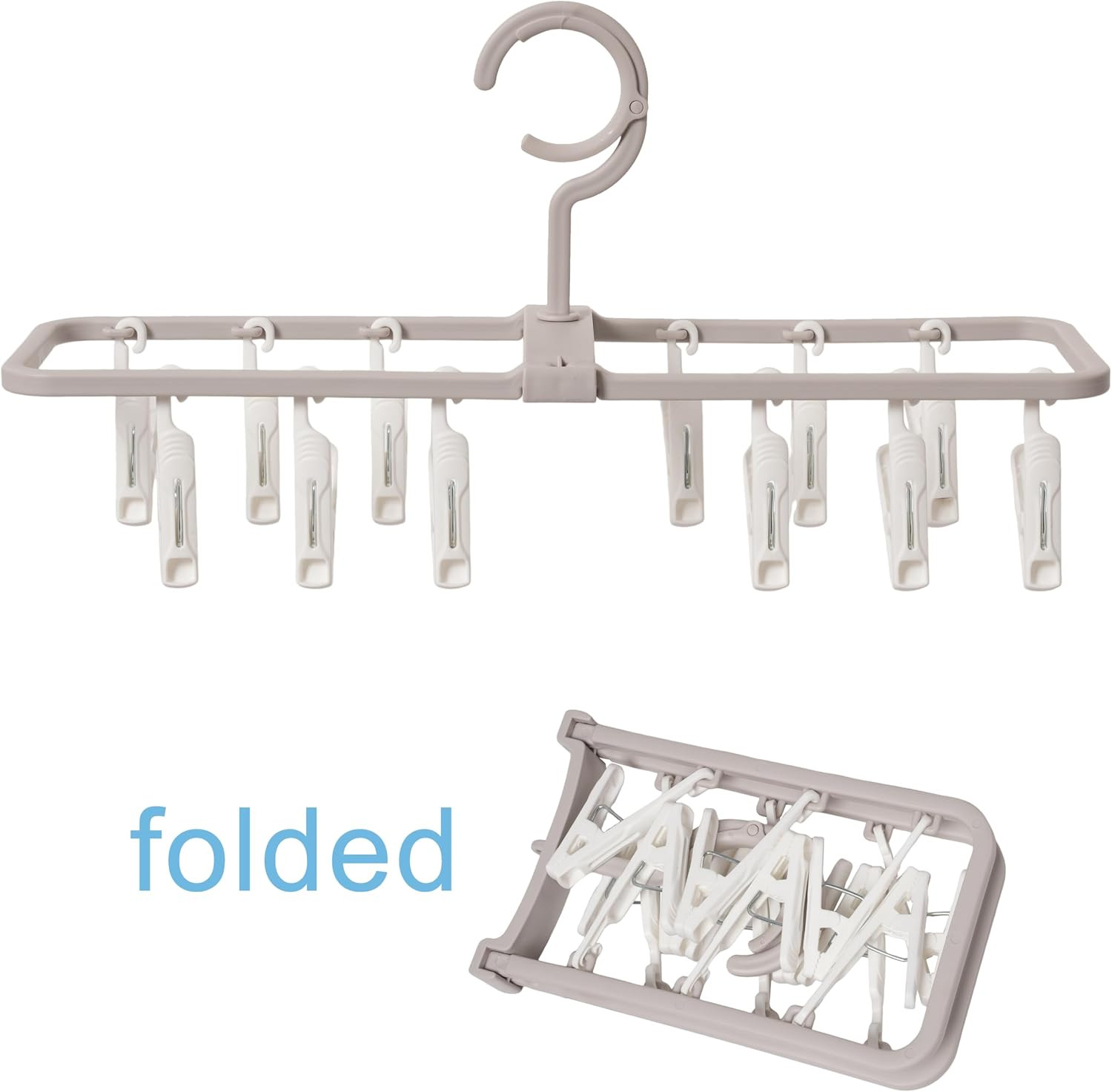 Clothes Drying Racks 2 Pack Small Folding Portable Underwear Hangers with 12 ...