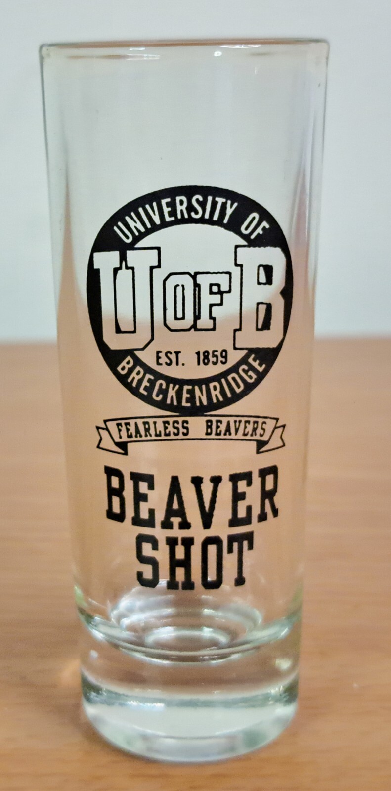 University of Breckenridge Shot Glass - Beaver Shot - Tall