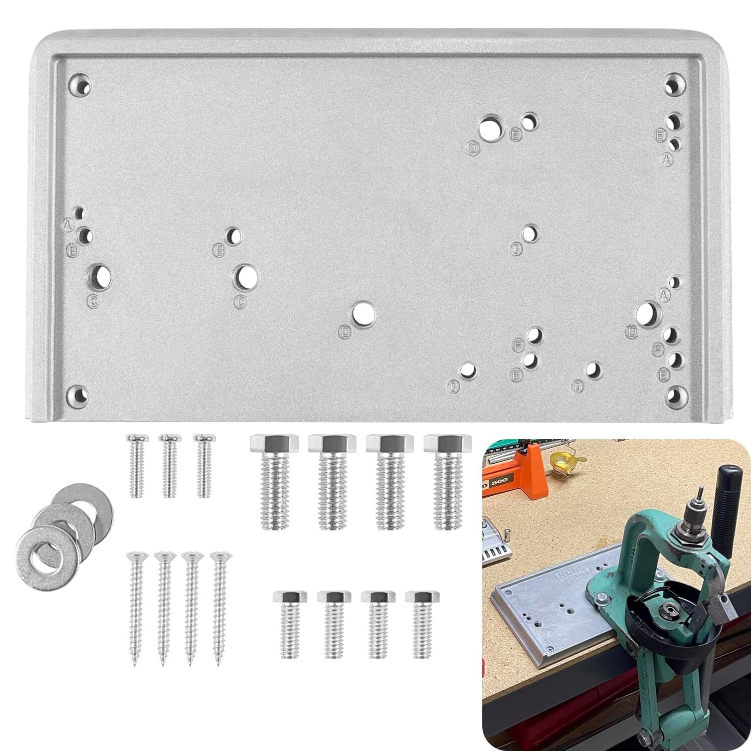 9282 Accessory Base Plate - 3 (Grey) Replacement Fits for RCBS Presses and Tools