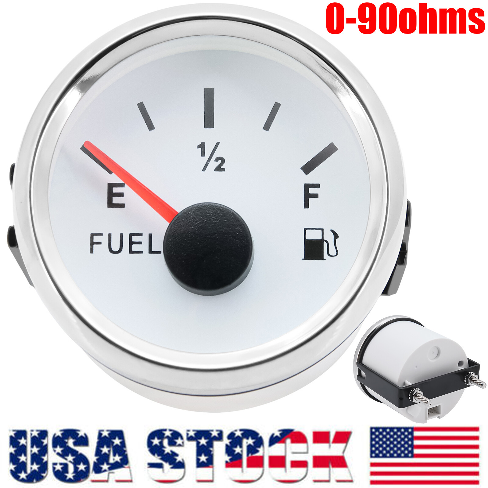 2" 52mm Gas Fuel Level Gauge 0-90ohms For Motorcycles Boat Car Truck ATV SUV US