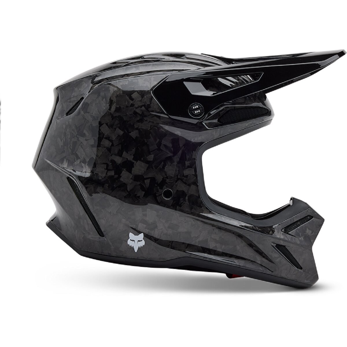 Fox Black V3 RS Carbon Solid Helmet 31361-001-M