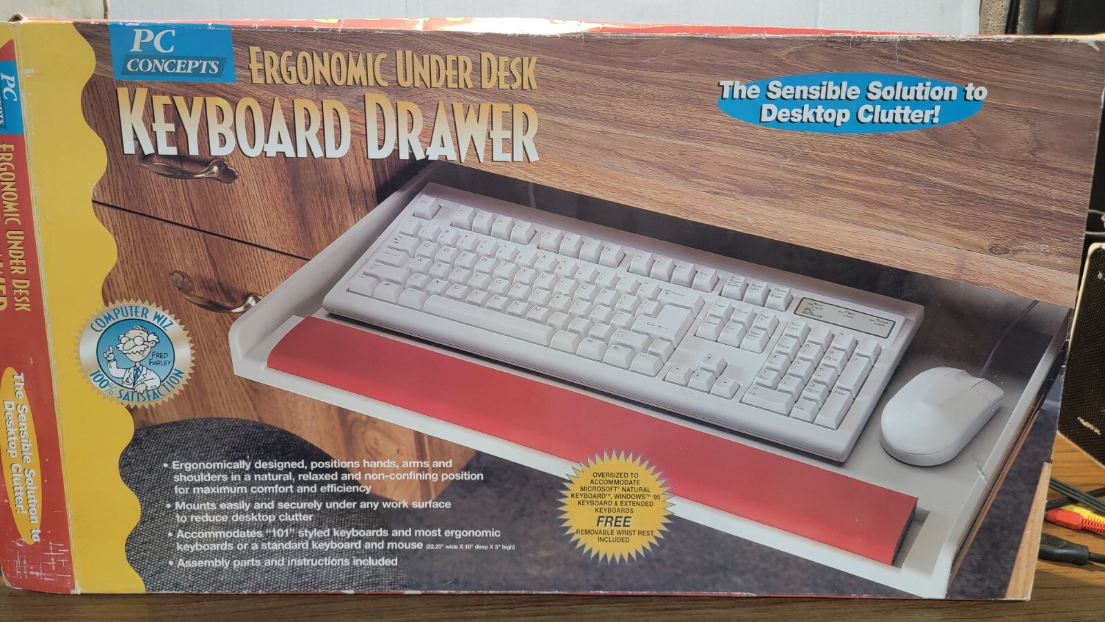 PC Concepts 82105 Ergonomic Under Desk Keyboard Drawer