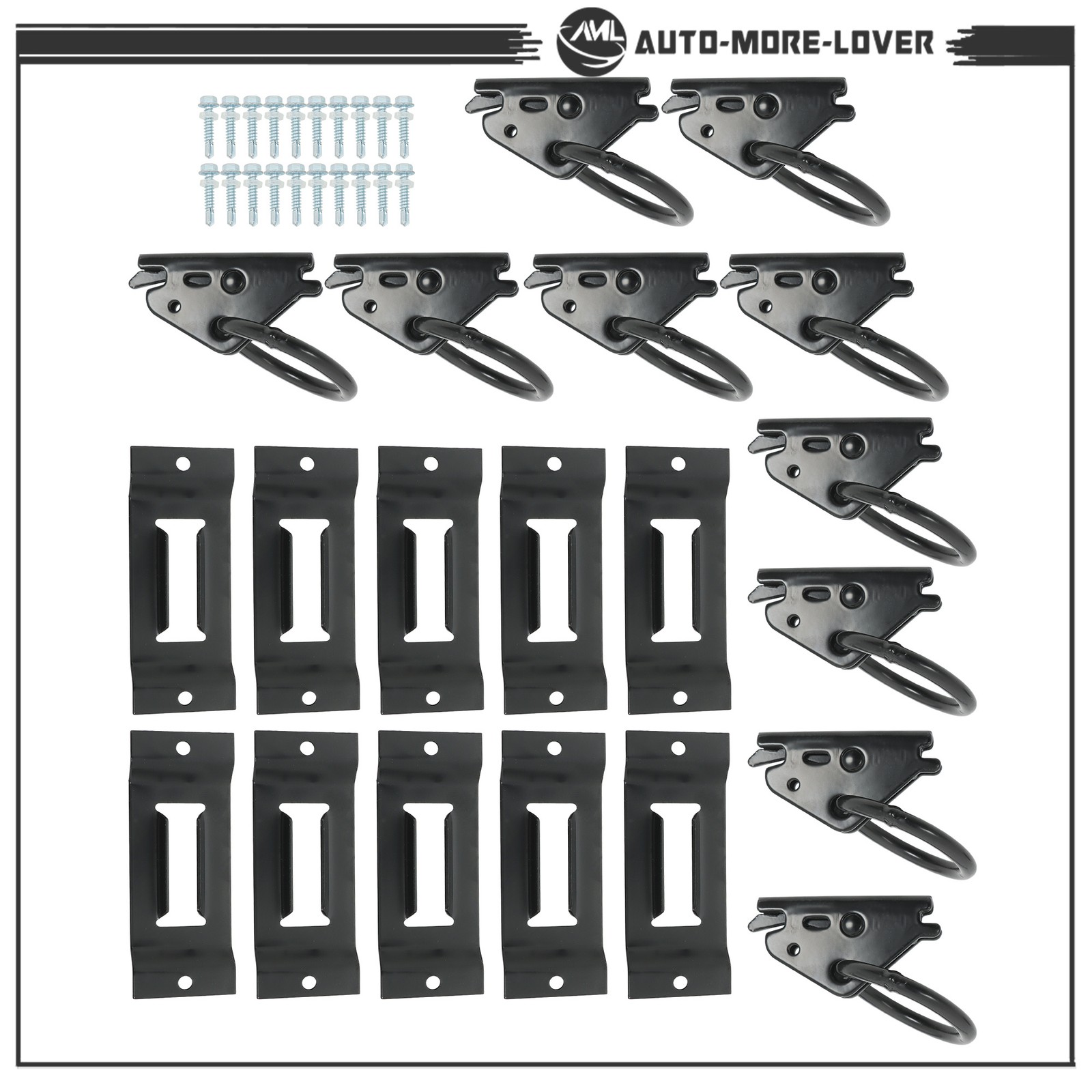 Heavy Duty E Track Kit 20 Pack Black Powder Coated Single Slot For Van Pickup