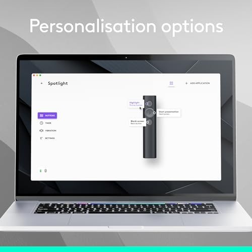 Universal Wireless Presentation Clicker with Laser Pointer, Bluetooth, 30m Range