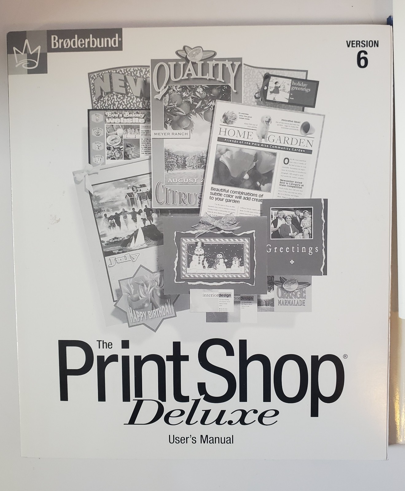 Print Shop Deluxe Broderbund Version 6 Software, Manual, Graphics Reference Book