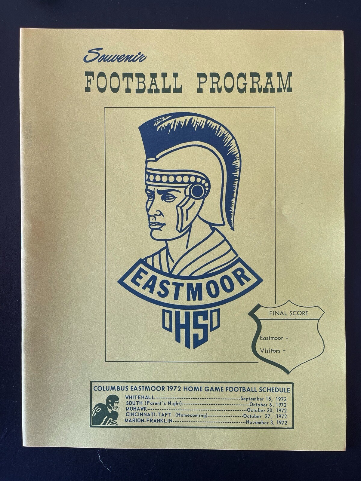 1972 Eastmoor High School Football Program ARCHIE GRIFFIN Ohio State RARE