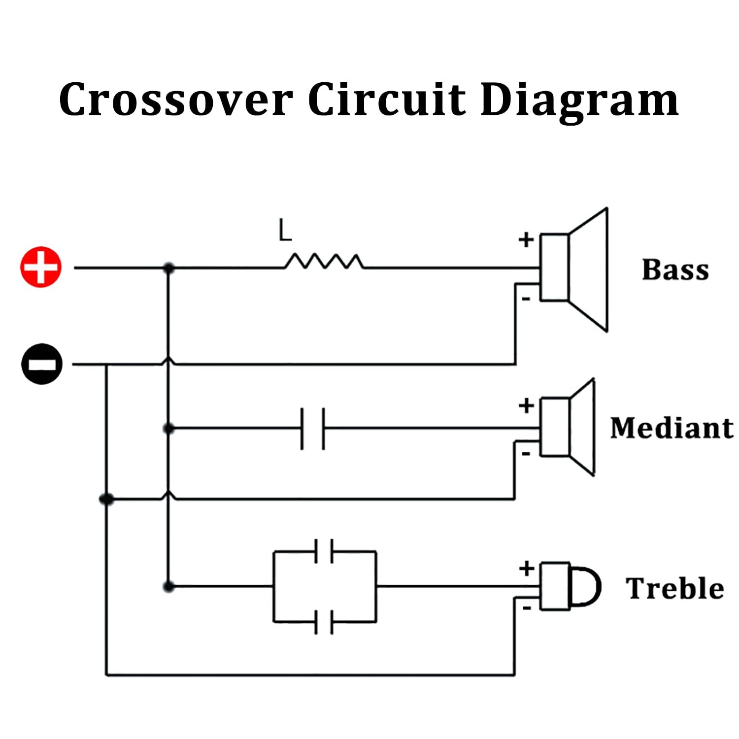 3 Way Speaker Crossover, PUV-W3 200W Passive Crossover for 3Way 4.5"+