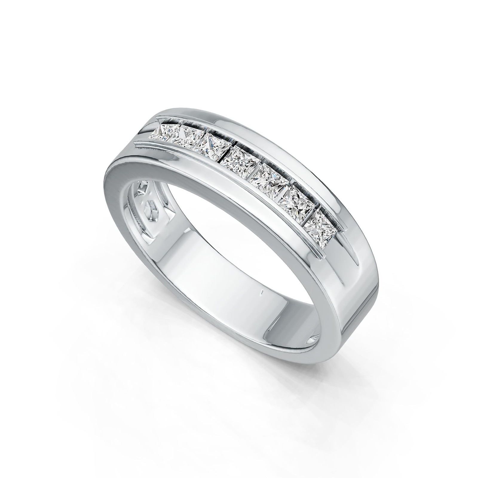 Sterling Silver Semi Mount Ring Setting Princess SQ 2.5mm Men's Ring