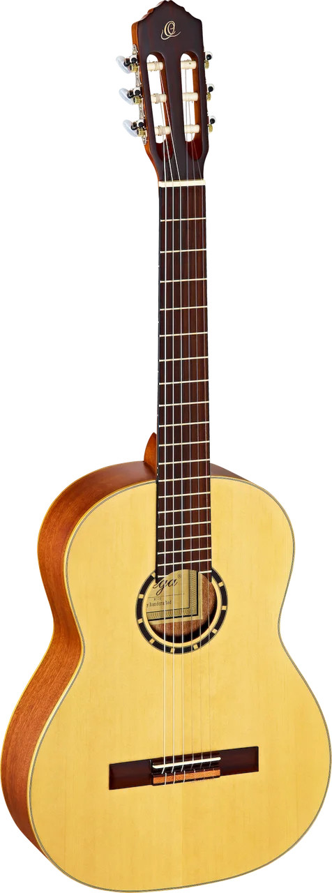 Ortega Guitars R121 Family Series Nylon 6-String Guitar w/ Free Bag, Spruce T...