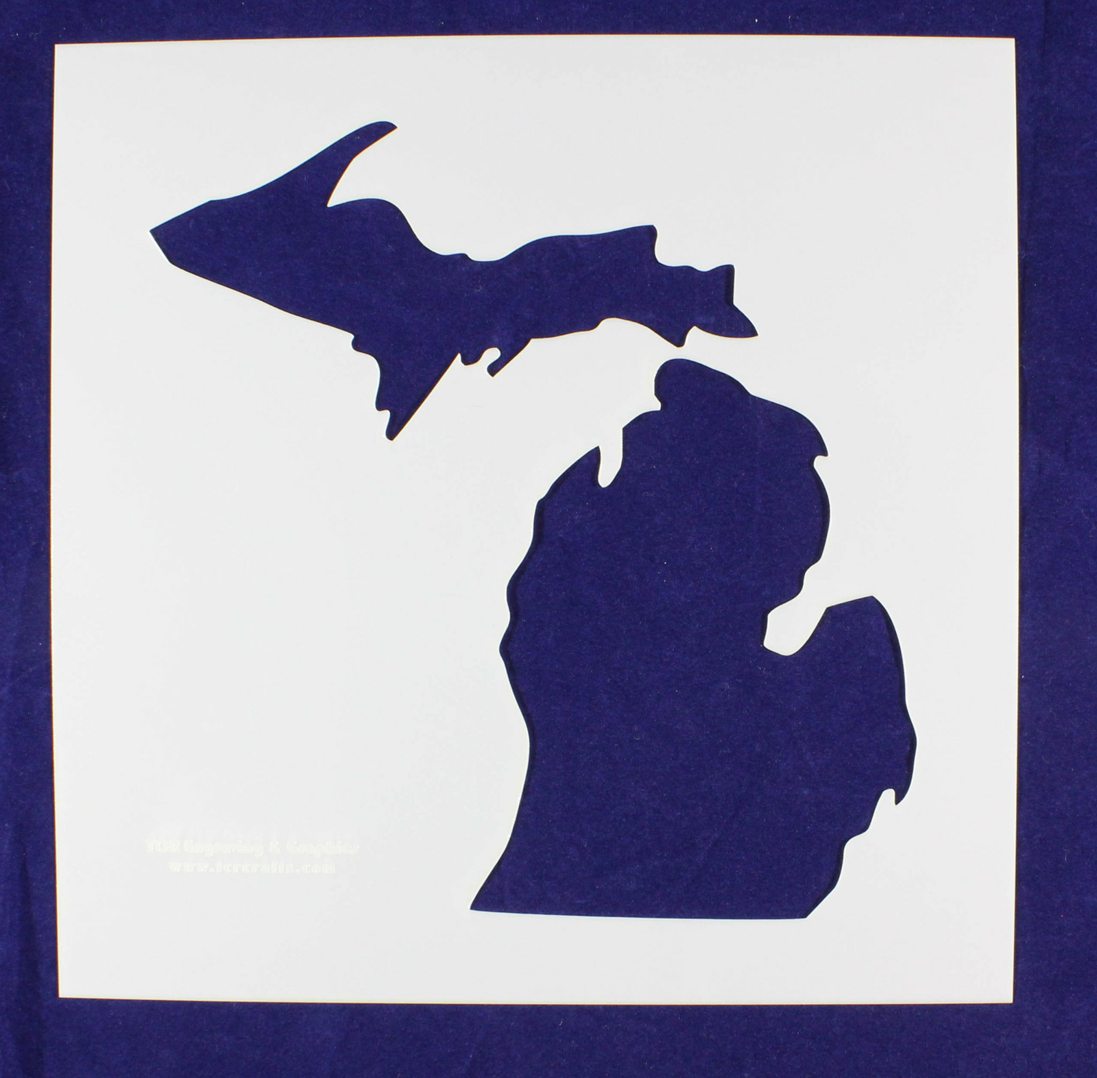 State of Michigan Stencil Mylar 14 Mil 12" H x 12"W - Paint /Crafts/ Template