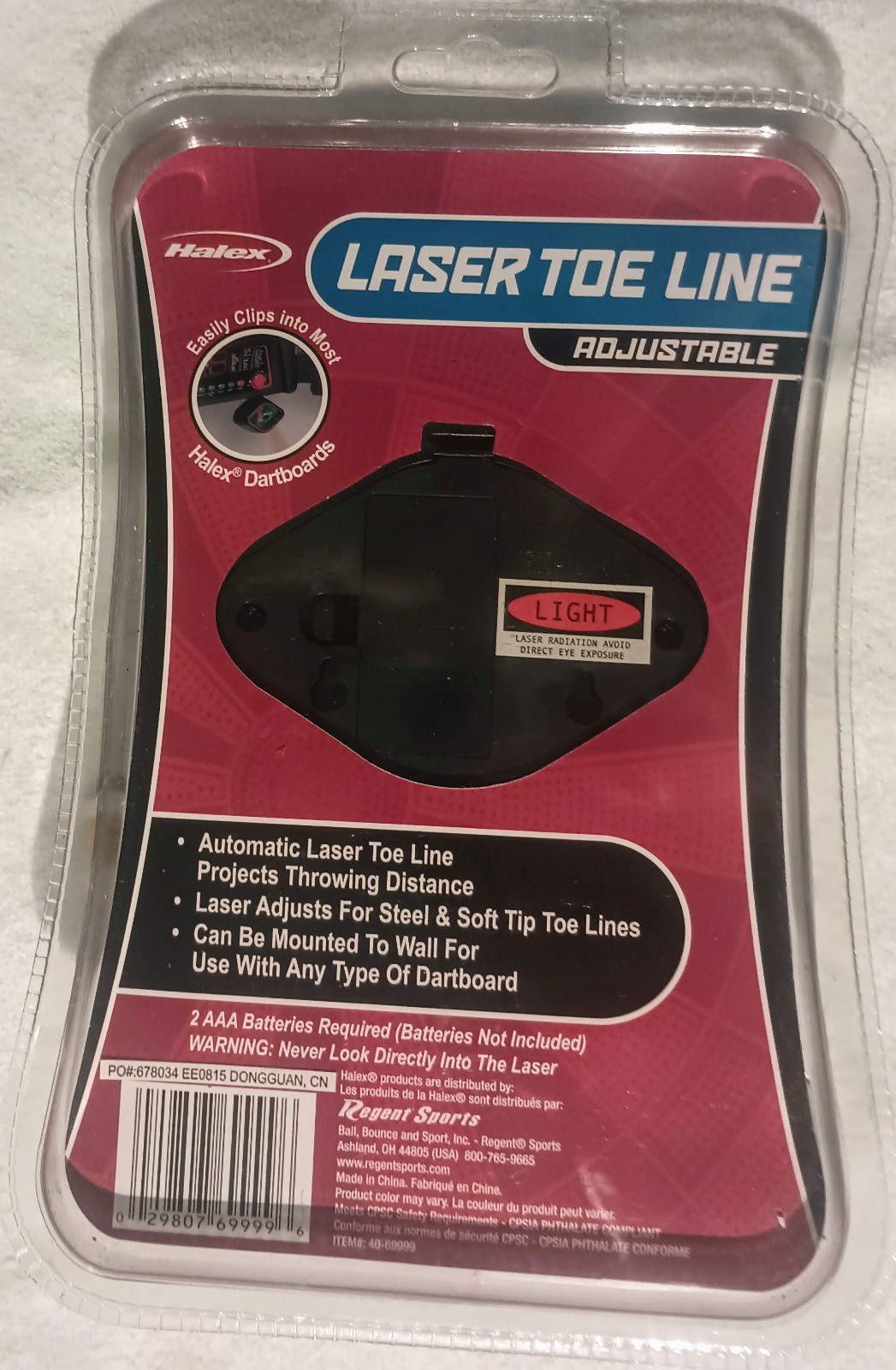 Adjustable Laser Toe Line For Use W/ Any Dartboard - Projects Throwing Distance